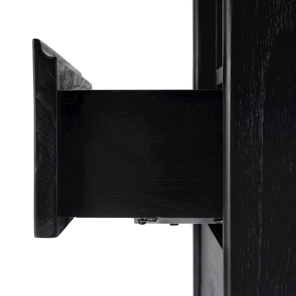 Halmstad 22 in. W Wood Panel 3 Drawer Narrow Nightstand, Black