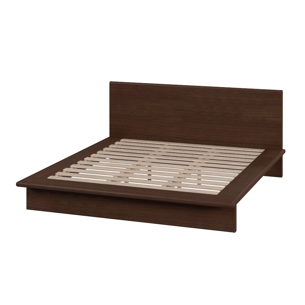 Halmstad Wood Platform King Bed, Brown