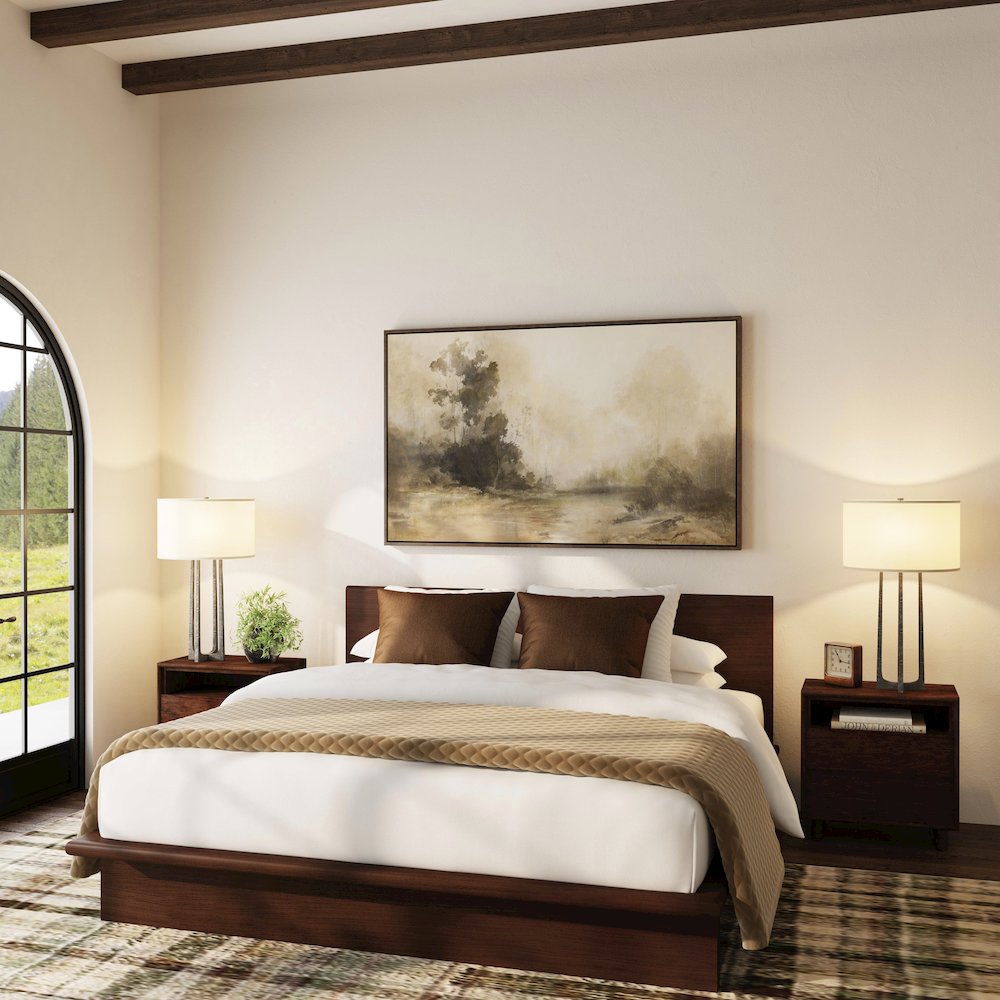 Halmstad Wood Platform King Bed, Brown