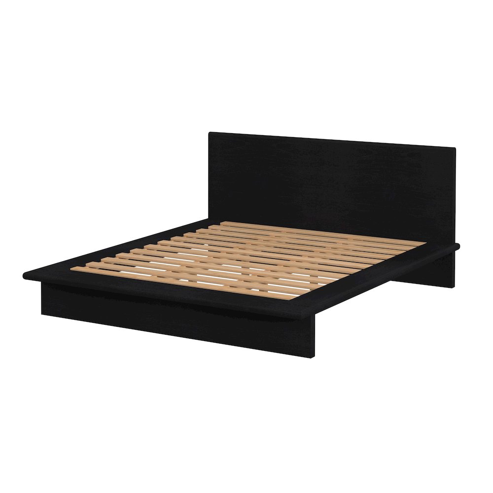 Halmstad Wood Platform King Bed, Black