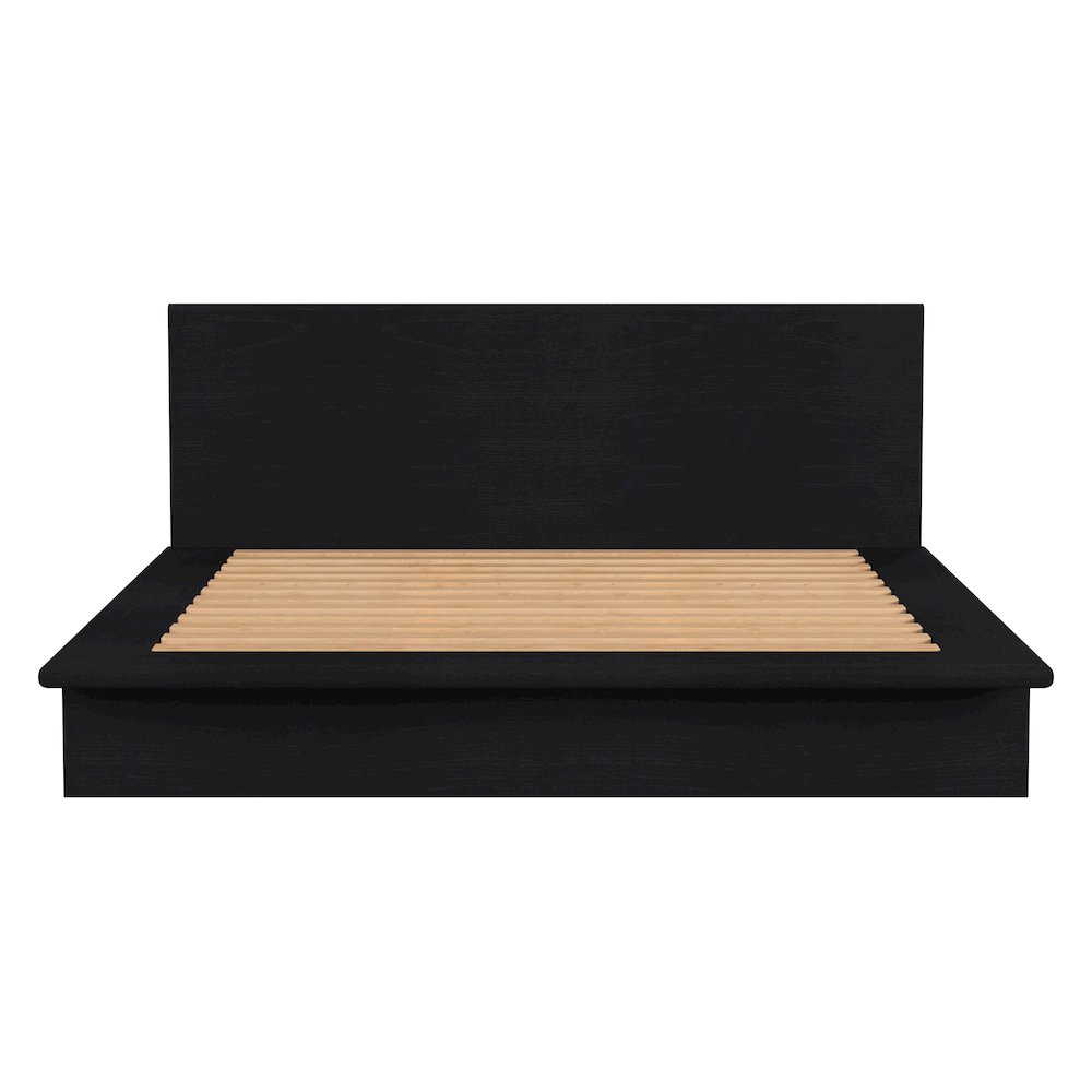 Halmstad Wood Platform King Bed, Black