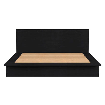 Halmstad Wood Platform King Bed, Black