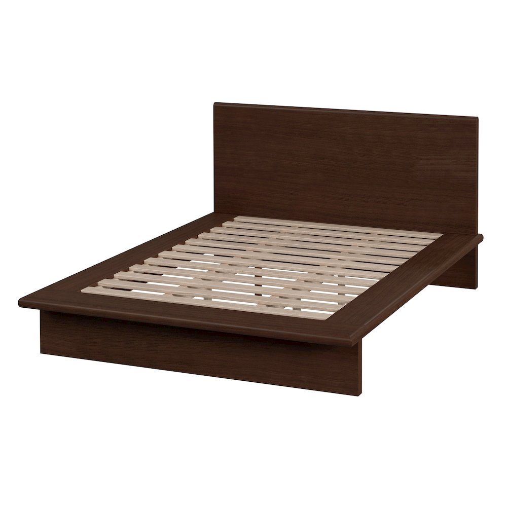 Halmstad Wood Platform Queen Bed, Brown