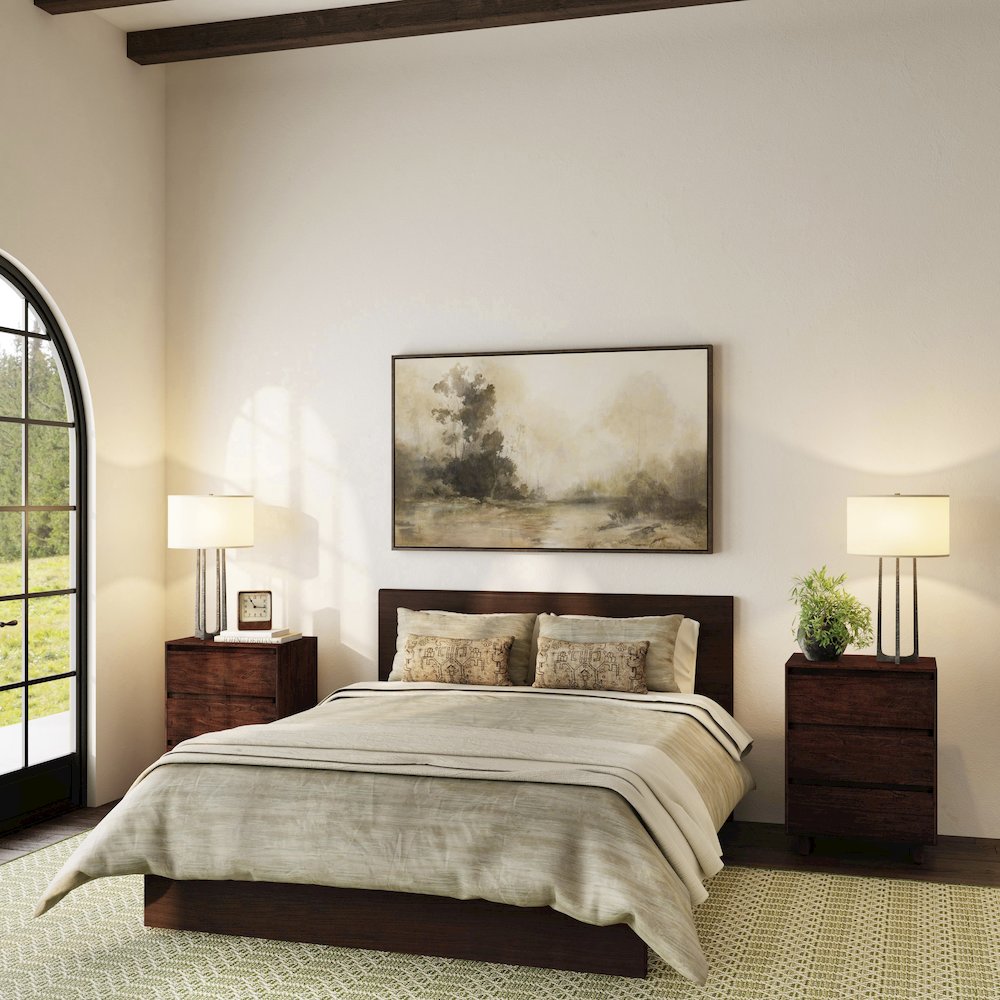 Halmstad Wood Platform Queen Bed, Brown