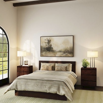 Halmstad Wood Platform Queen Bed, Brown