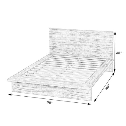 Halmstad Wood Platform Queen Bed, Brown