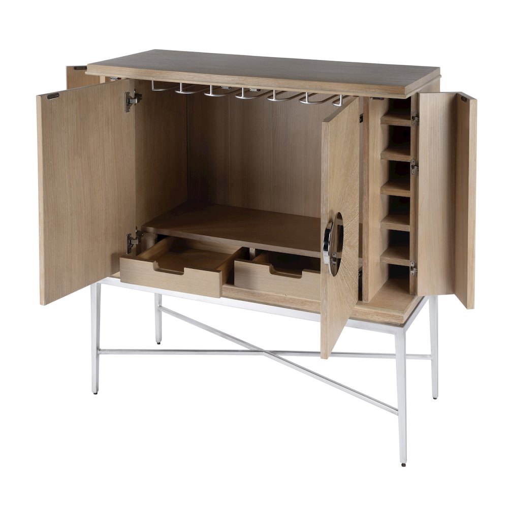 Joanie 2- Door Wine Cabinet, Tan/Beige