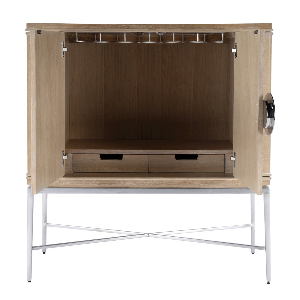 Joanie 2- Door Wine Cabinet, Tan/Beige