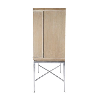 Joanie 2- Door Wine Cabinet, Tan/Beige