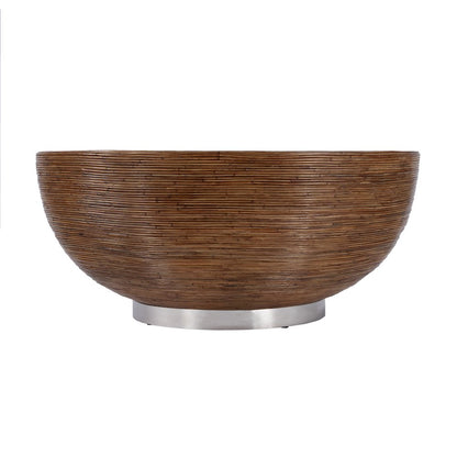 Harding Rattan Drum Coffee Table, Brown