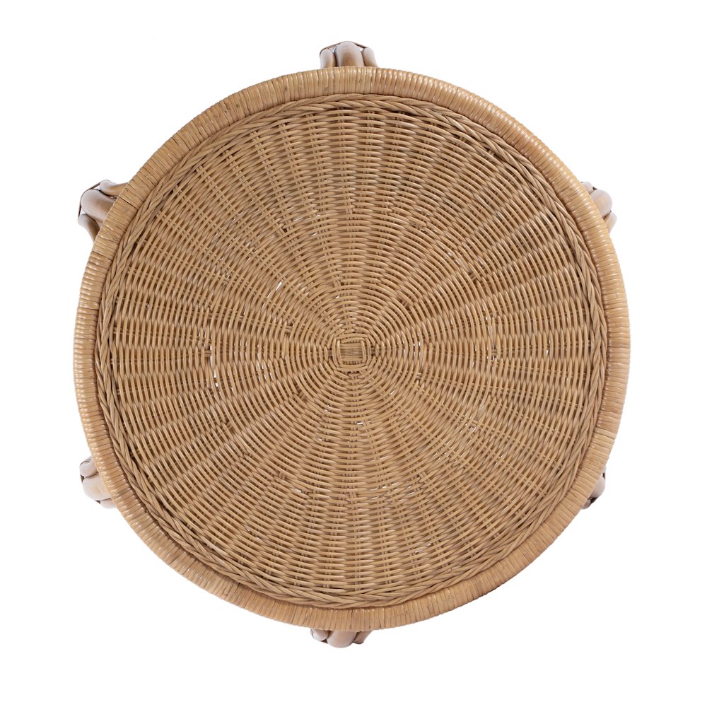 Savannah Woven Rattan Round End Table, Natural