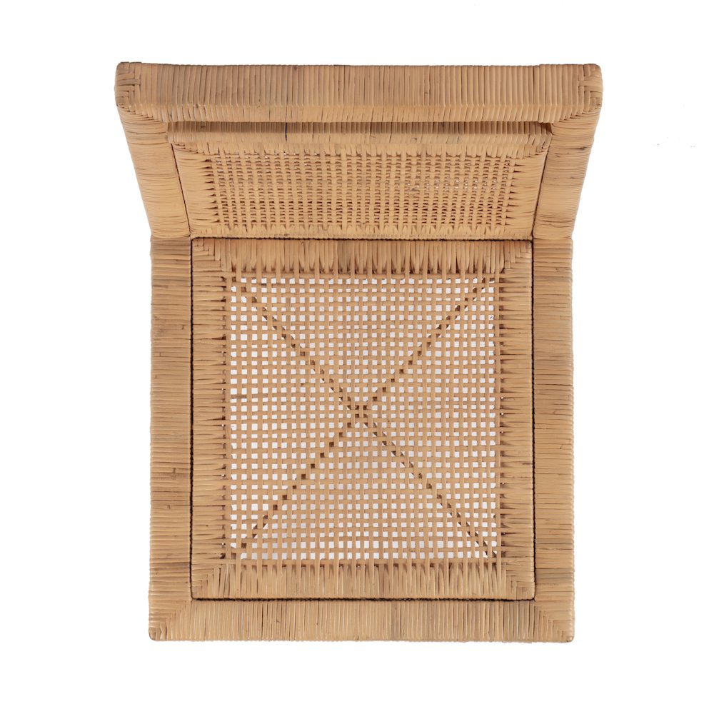 Brielle 24 in. Seat Height Rattan Woven Counter stool with Back, Light Brown