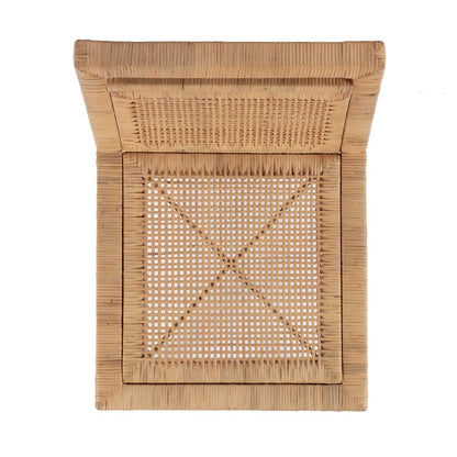 Brielle 24 in. Seat Height Rattan Woven Counter stool with Back, Light Brown