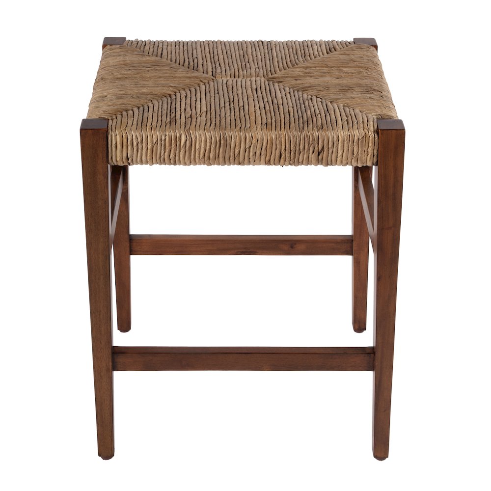 Valencia 24.5 in. Seat Height Woven Backless Counter Stool, Dark Brown