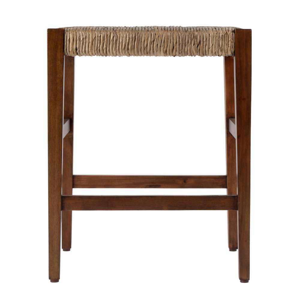 Valencia 24.5 in. Seat Height Woven Backless Counter Stool, Dark Brown