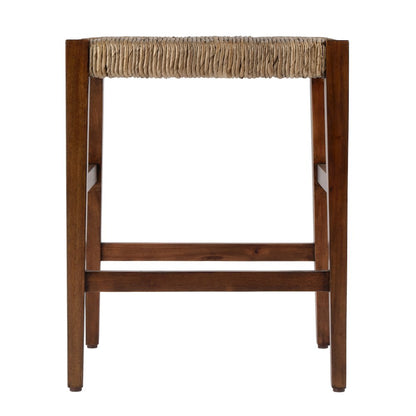 Valencia 24.5 in. Seat Height Woven Backless Counter Stool, Dark Brown
