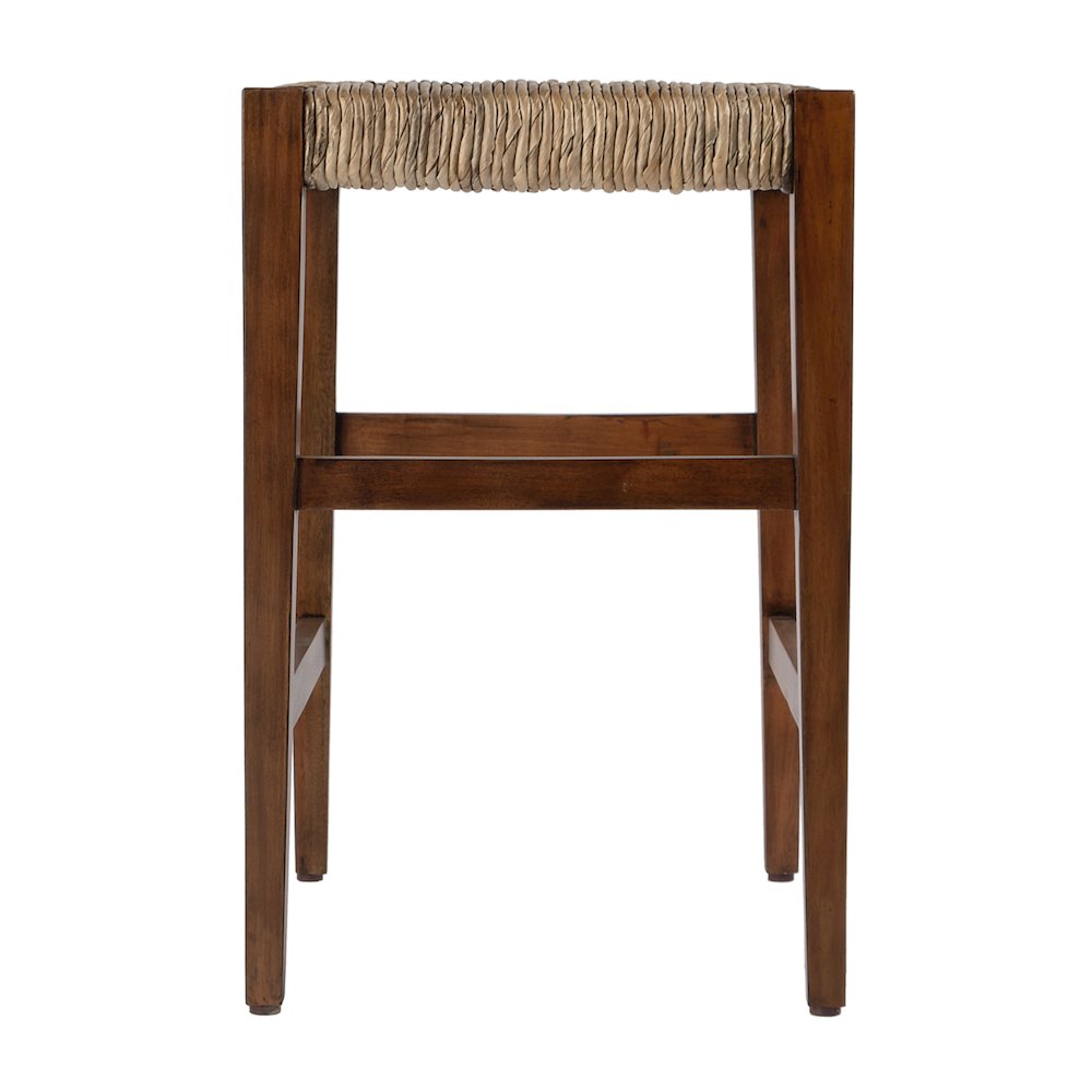 Valencia 24.5 in. Seat Height Woven Backless Counter Stool, Dark Brown