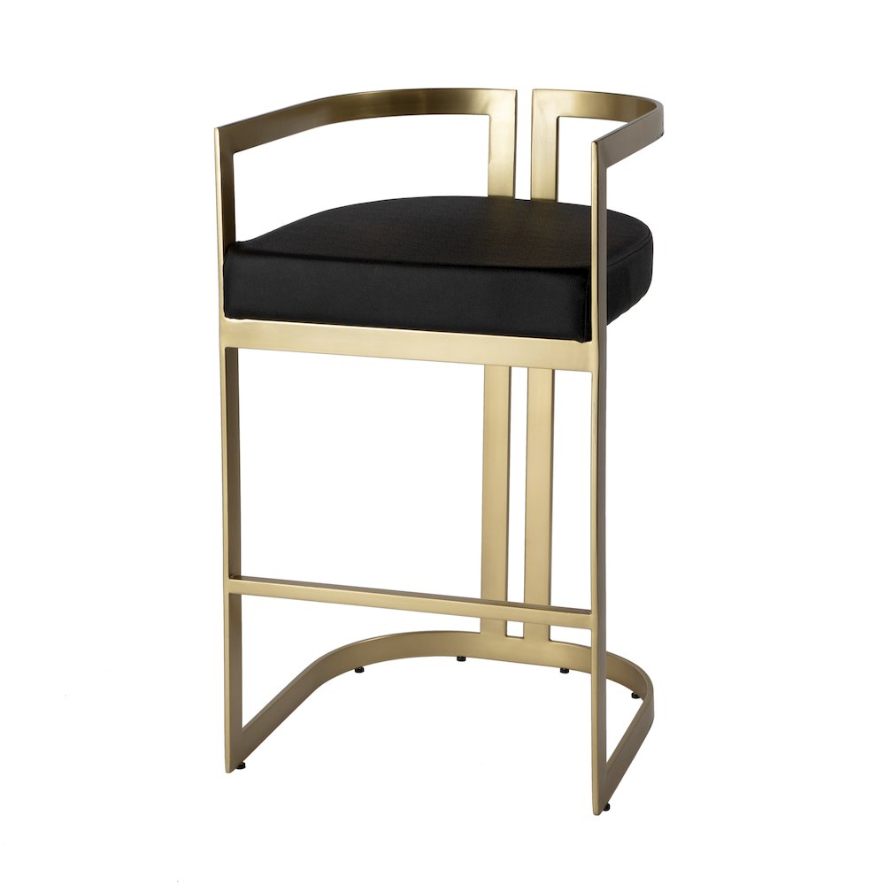 Clarence Faux Leather 28" Barstool, Black