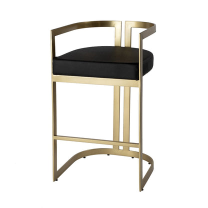 Clarence Faux Leather 28" Barstool, Black