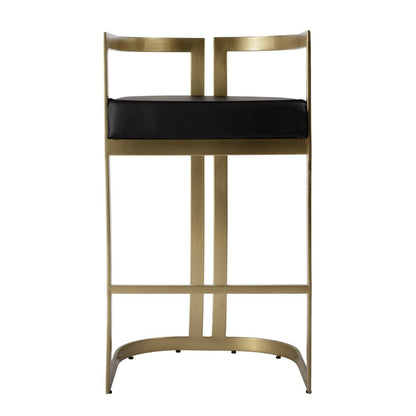 Clarence Faux Leather 28" Barstool, Black