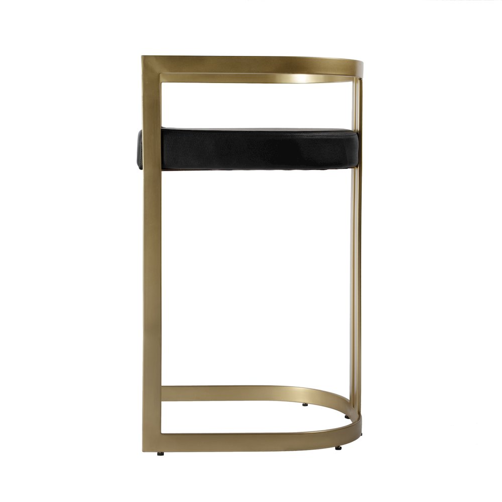 Clarence Faux Leather 28" Barstool, Black