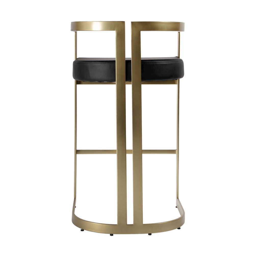 Clarence Faux Leather 28" Barstool, Black