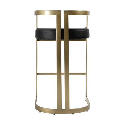 Clarence Faux Leather 28" Barstool, Black