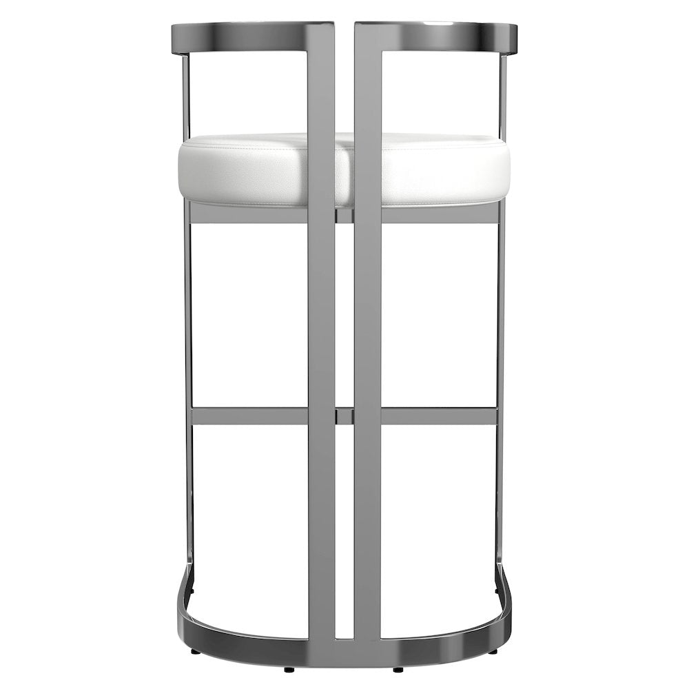 Clarence Faux Leather 28" Barstool, White