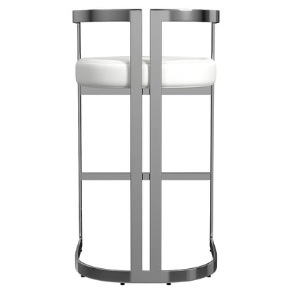 Clarence Faux Leather 28" Barstool, White