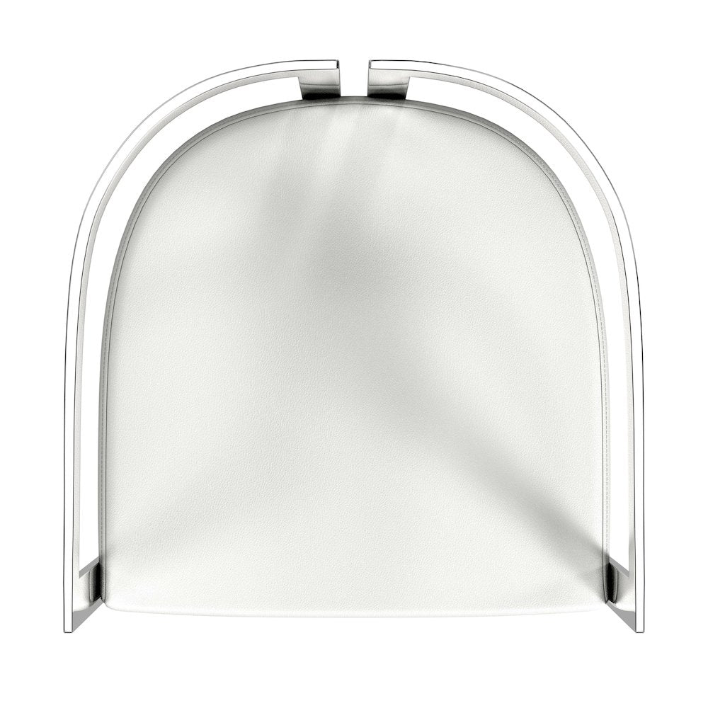Clarence Faux Leather 28" Barstool, White