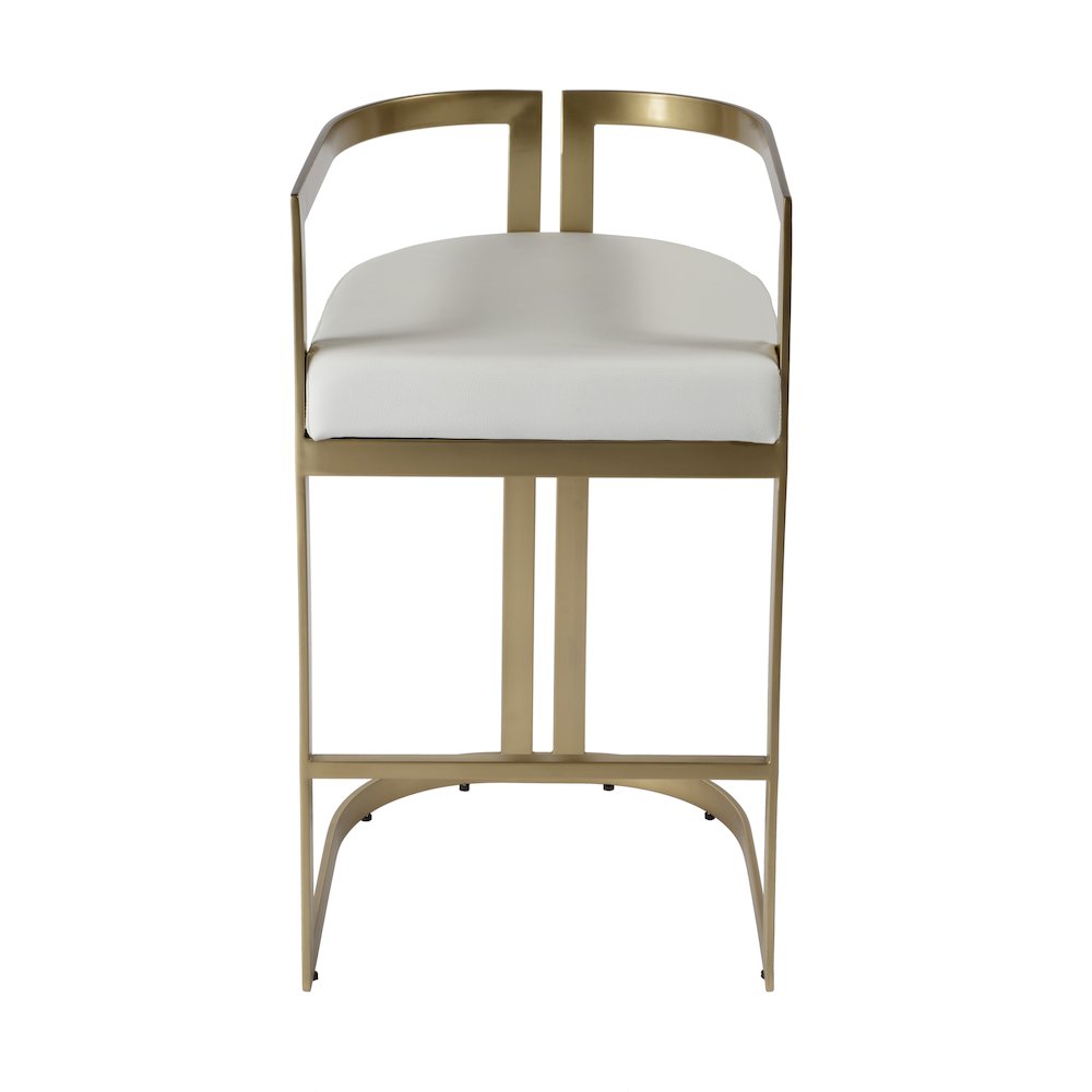 Clarence Faux Leather 28" Barstool, White