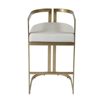 Clarence Faux Leather 28" Barstool, White
