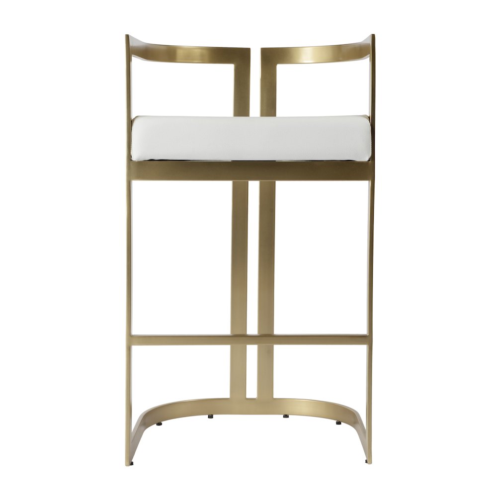 Clarence Faux Leather 28" Barstool, White