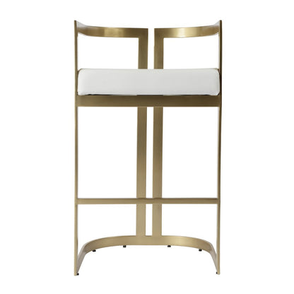 Clarence Faux Leather 28" Barstool, White