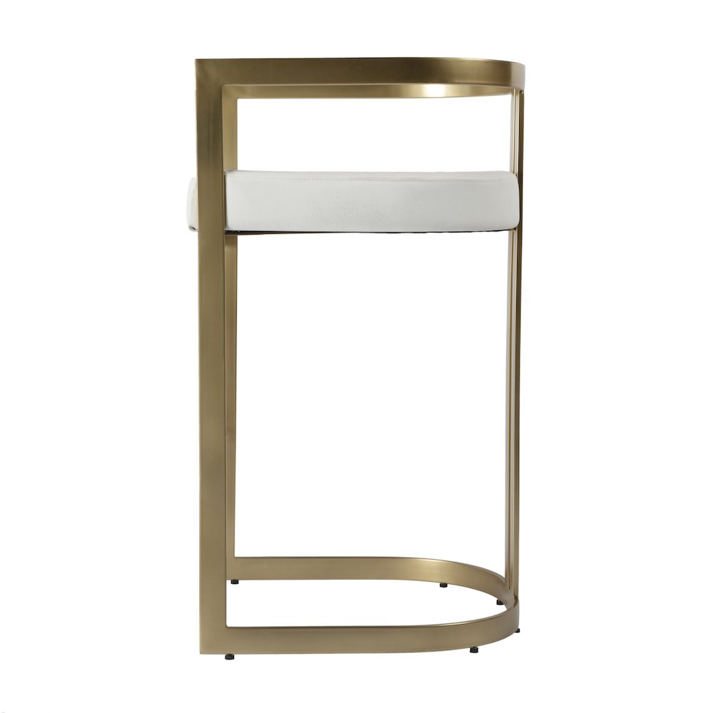 Clarence Faux Leather 28" Barstool, White