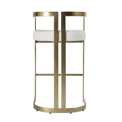 Clarence Faux Leather 28" Barstool, White