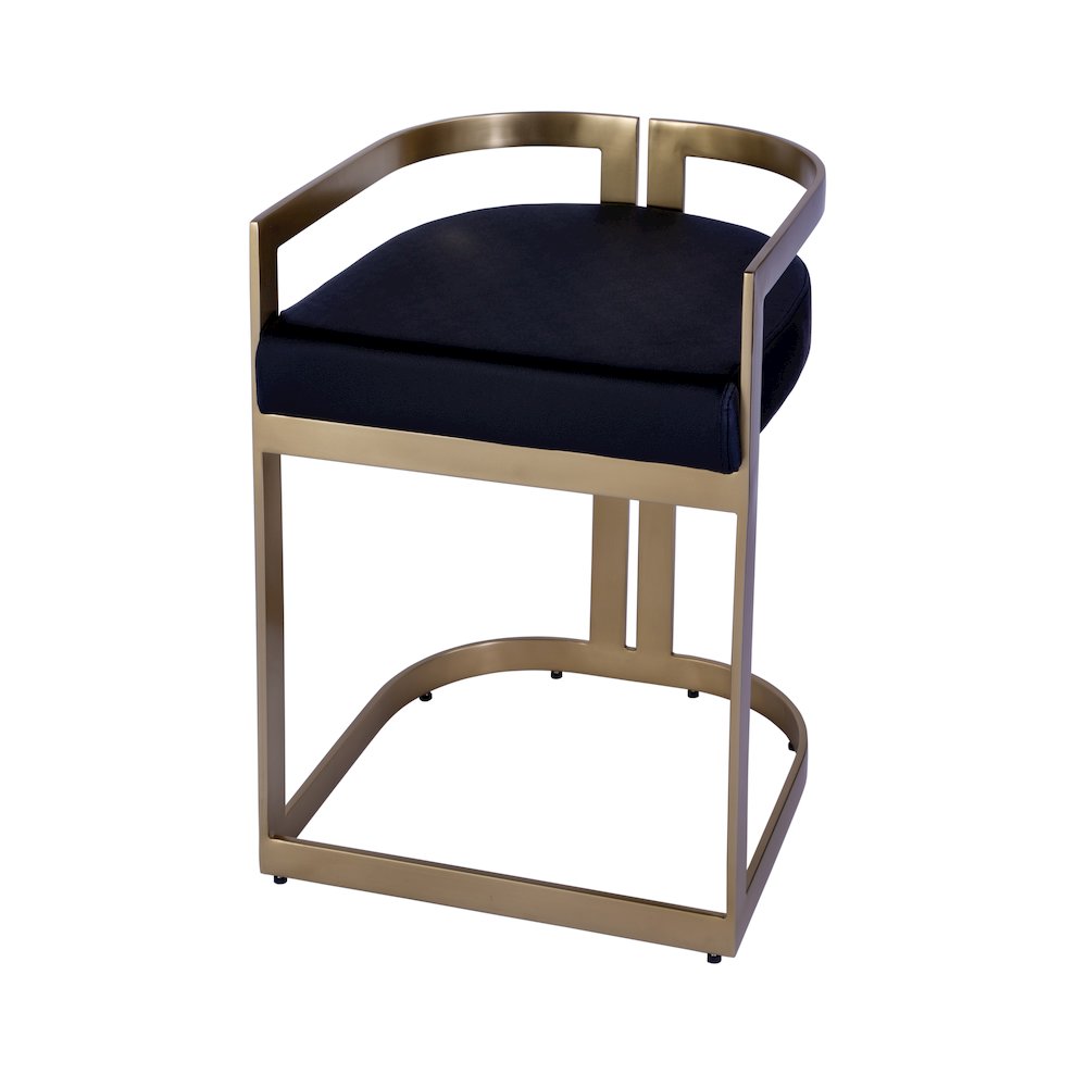 Clarence Faux Leather 23" Dining Stool, Black