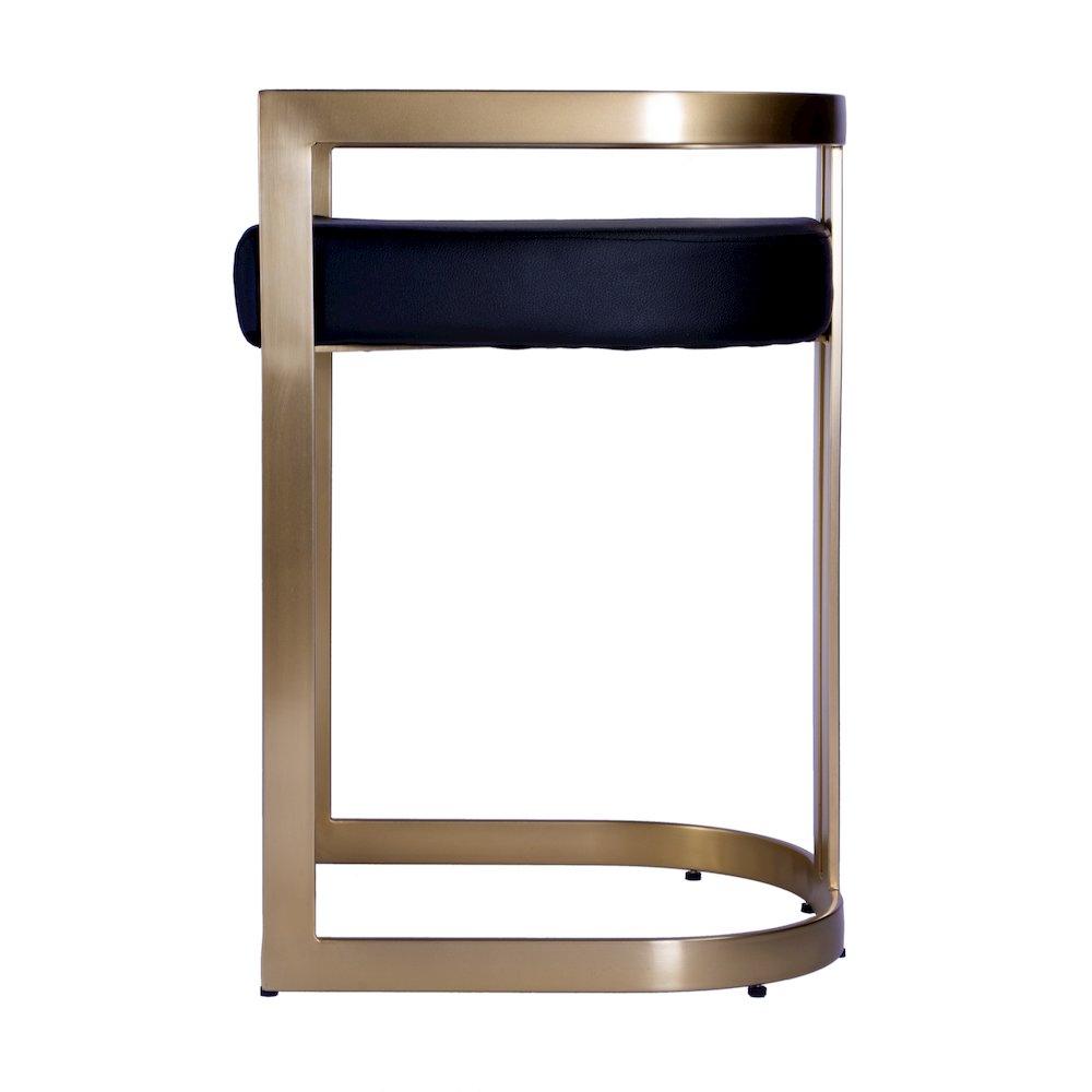 Clarence Faux Leather 23" Dining Stool, Black