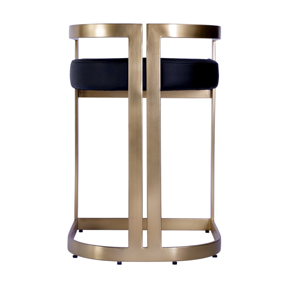 Clarence Faux Leather 23" Dining Stool, Black