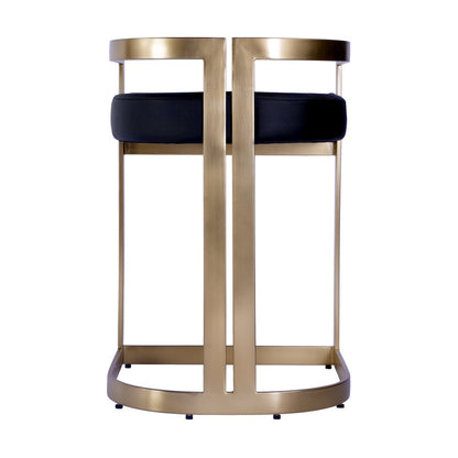 Clarence Faux Leather 23" Dining Stool, Black