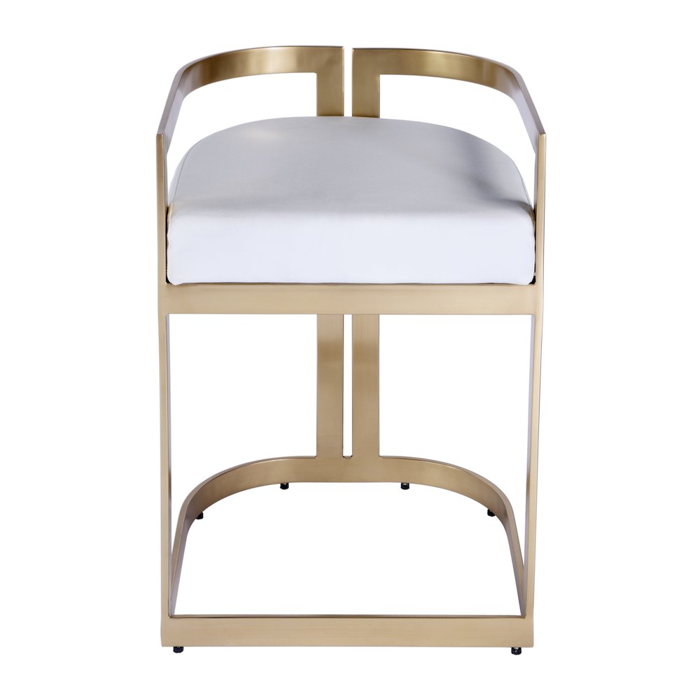 Clarence Faux Leather 23" Dining Stool, White