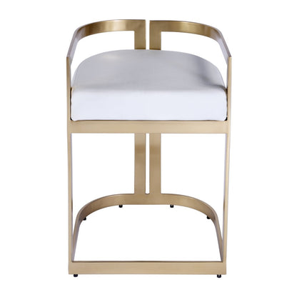 Clarence Faux Leather 23" Dining Stool, White
