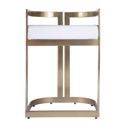 Clarence Faux Leather 23" Dining Stool, White