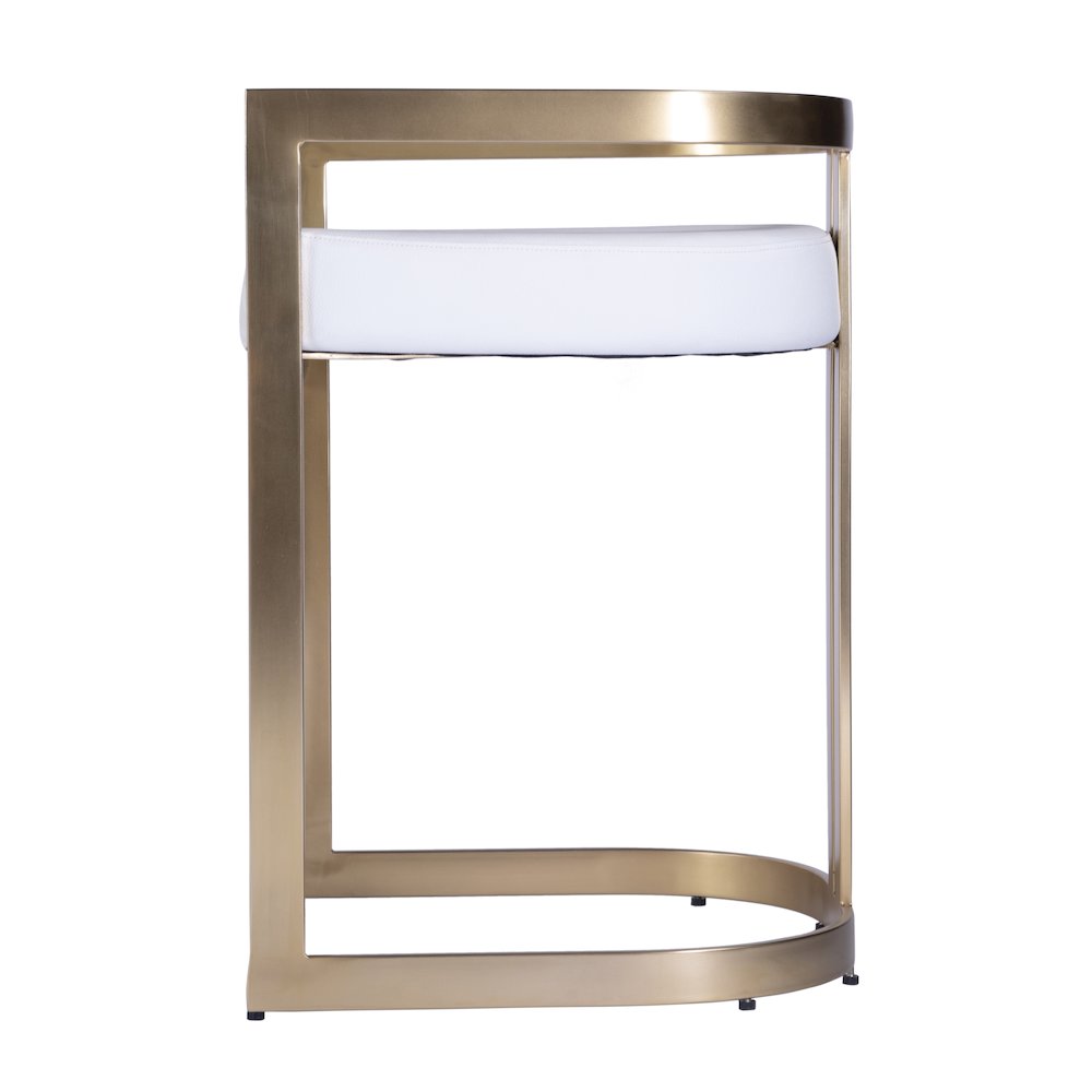 Clarence Faux Leather 23" Dining Stool, White