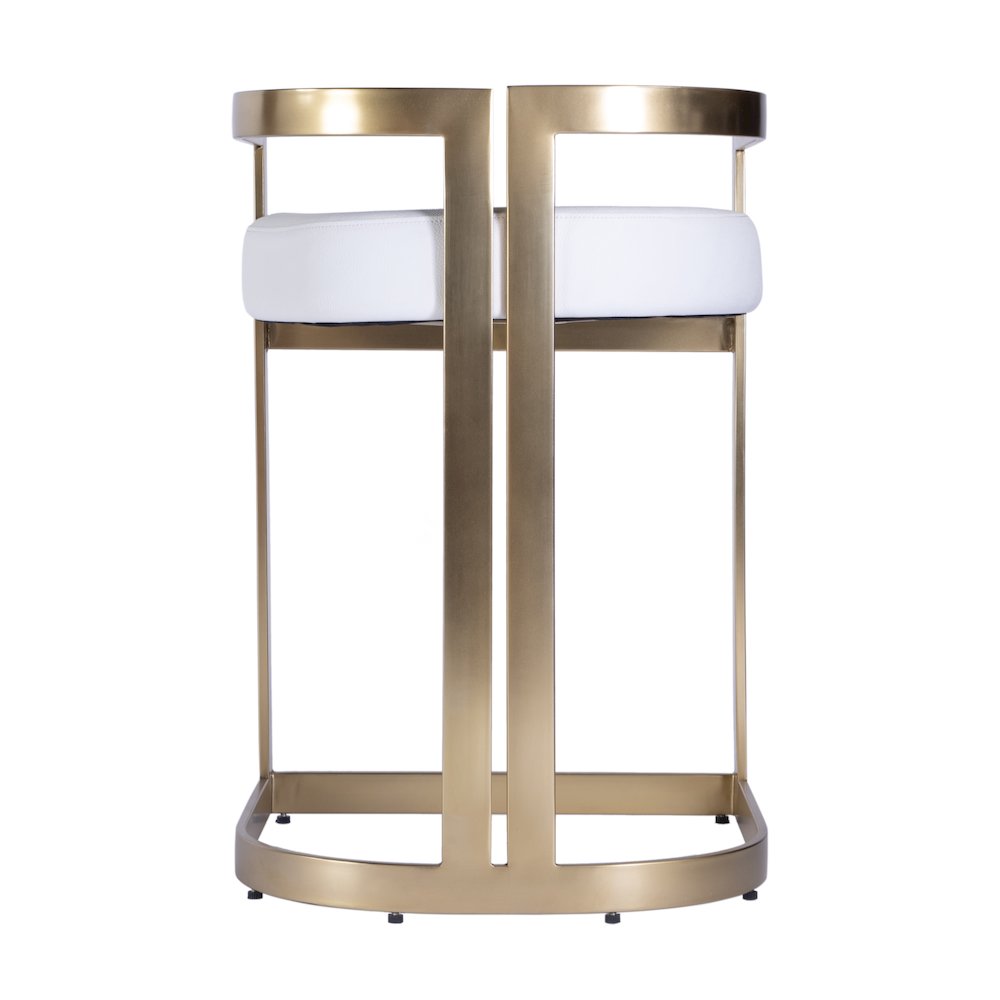 Clarence Faux Leather 23" Dining Stool, White