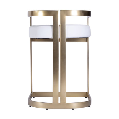 Clarence Faux Leather 23" Dining Stool, White