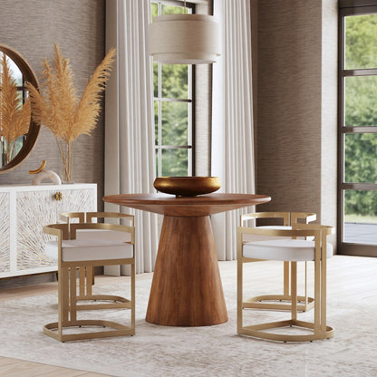 Clarence Faux Leather 23" Dining Stool, White