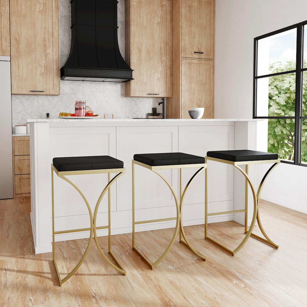 Natalya 31" Bar Stool, Black