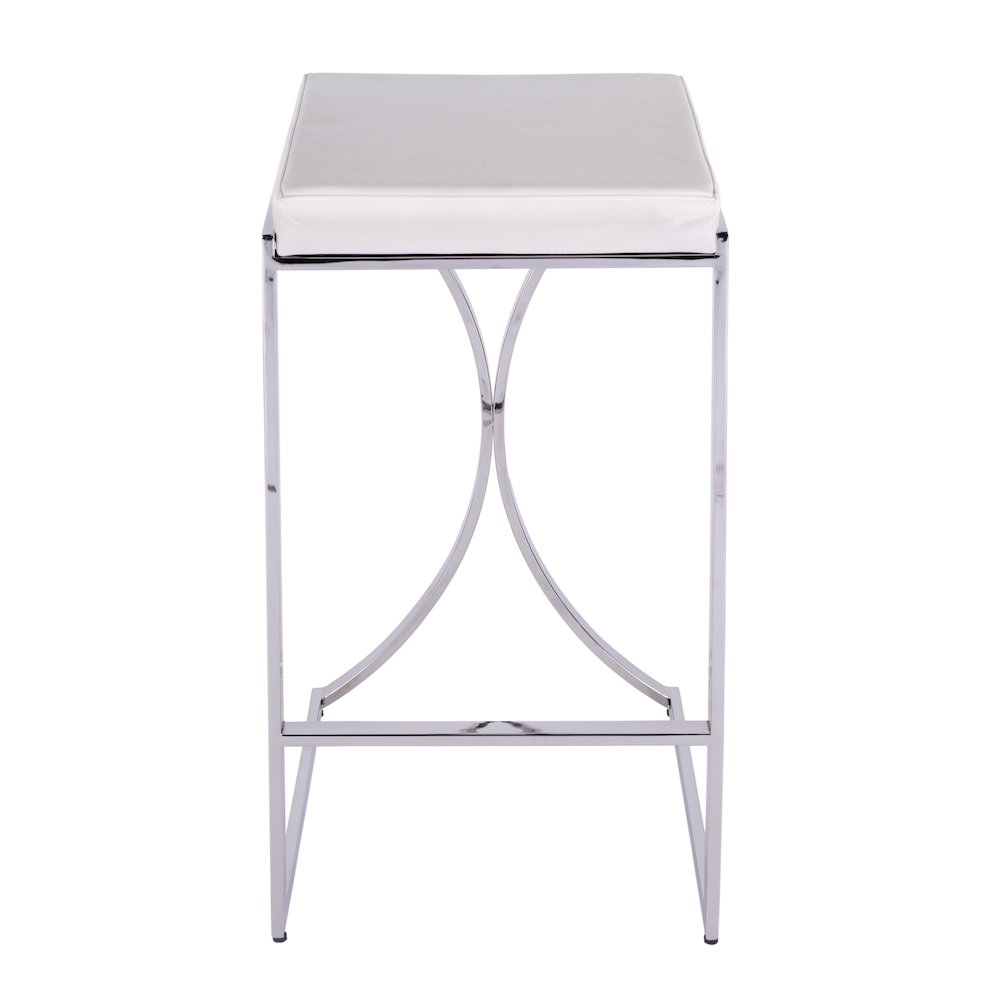Natalya 31" Leather Bar Stool, White