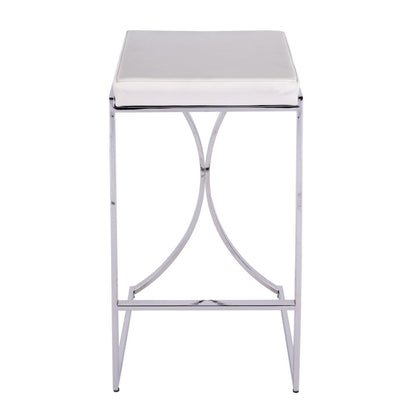 Natalya 31" Leather Bar Stool, White
